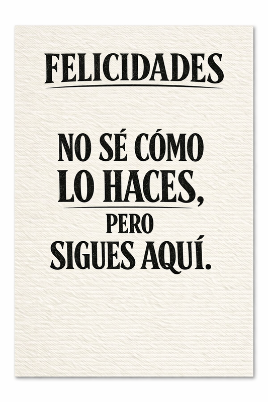 No sé cómo lo haces, pero aquí sigues.